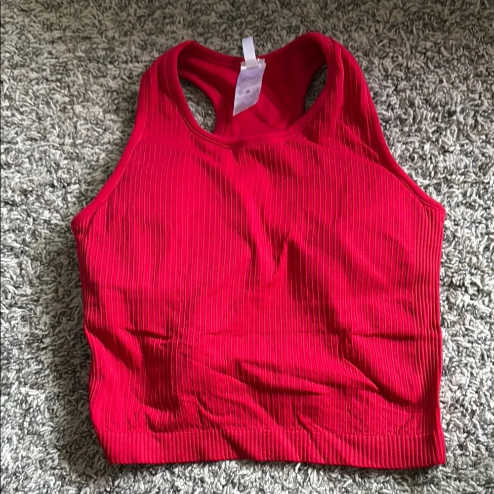 Red Ribbed Tank Top - Picture 1 of 2